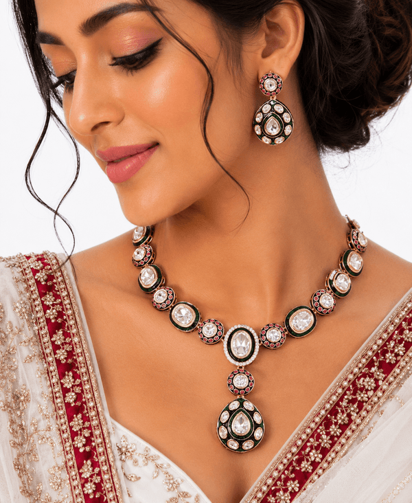 Kundan Necklace 09273 - KRISHNA'S SWETA JEWELLERY
