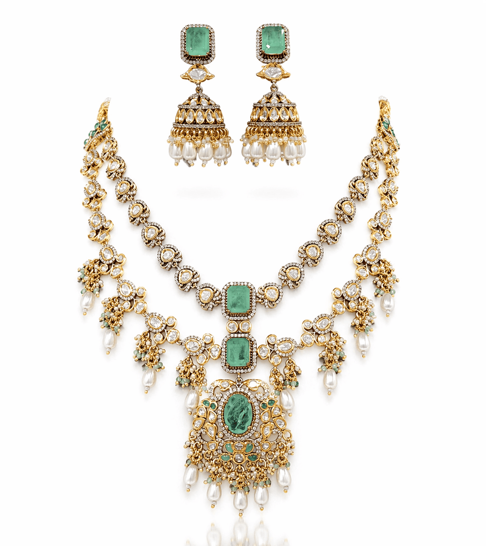 Kundan Necklace 09380 - KRISHNA'S SWETA JEWELLERY