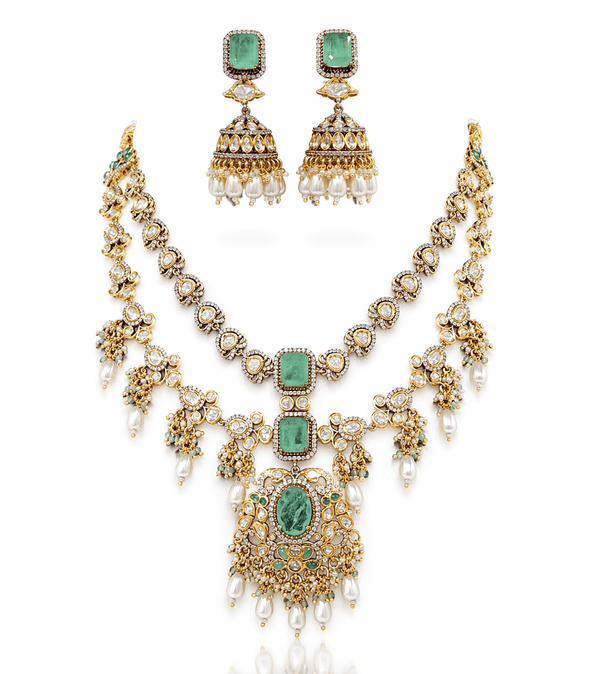 Kundan Necklace 09380 - KRISHNA'S SWETA JEWELLERY