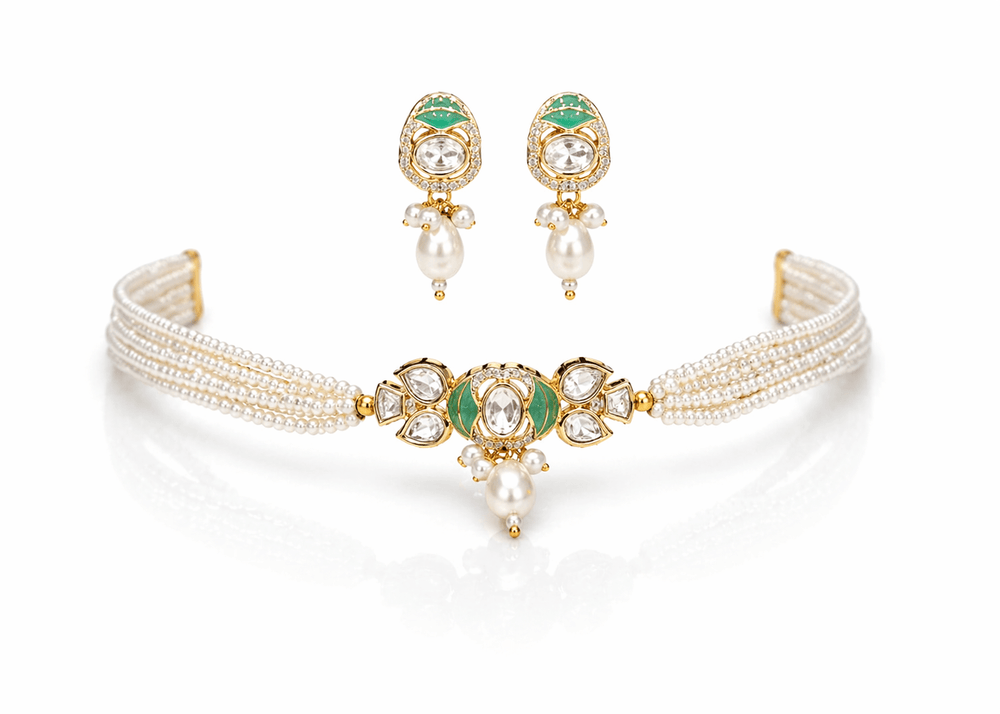 Kundan Necklace 09505 - KRISHNA'S SWETA JEWELLERY