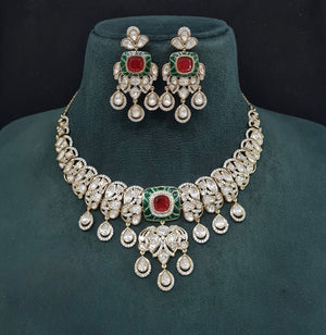 Kundan Necklace 09548 - KRISHNA'S SWETA JEWELLERY