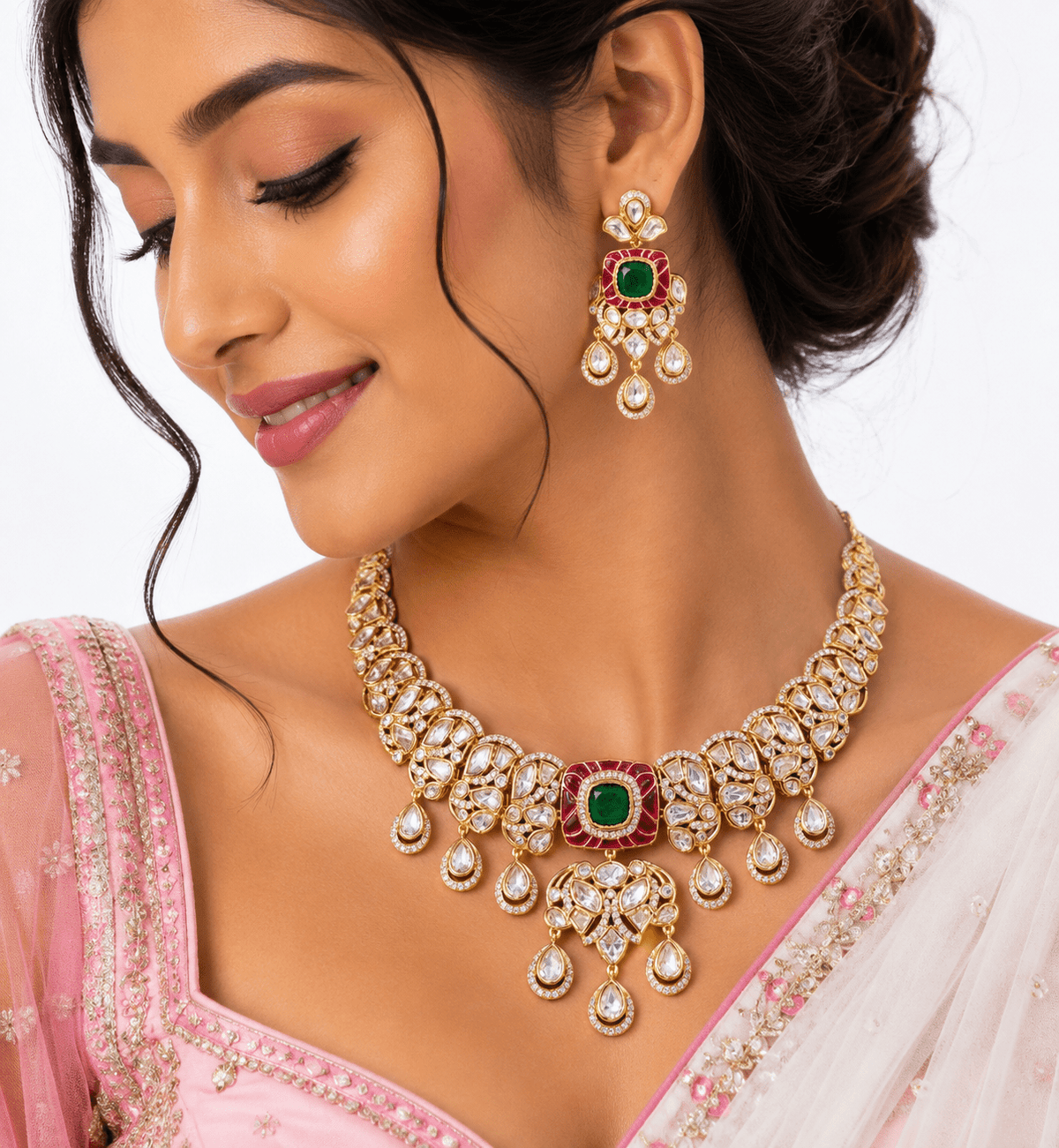 Kundan Necklace 09548 - KRISHNA'S SWETA JEWELLERY