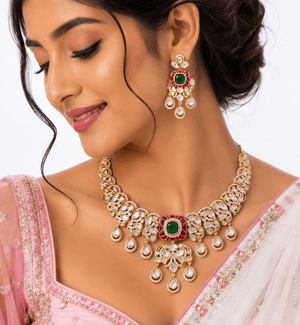 Kundan Necklace 09548 - KRISHNA'S SWETA JEWELLERY