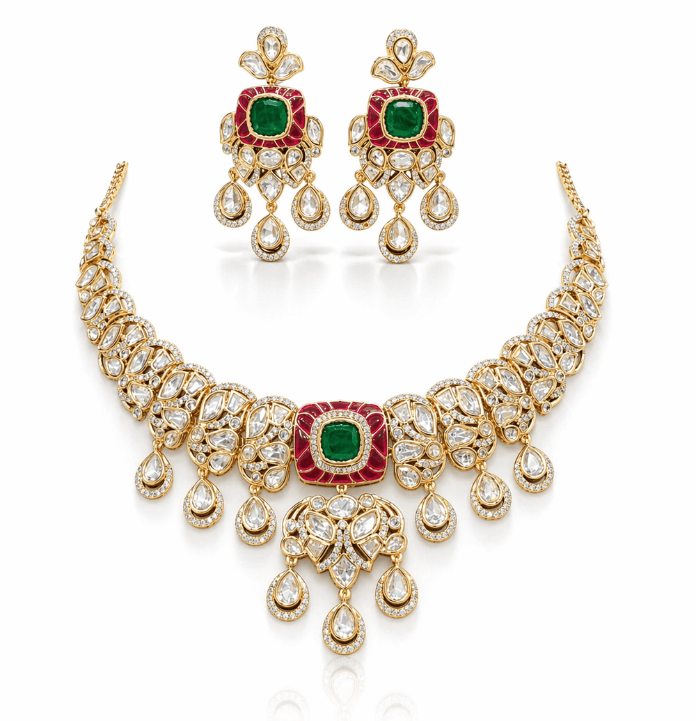 Kundan Necklace 09548 - KRISHNA'S SWETA JEWELLERY