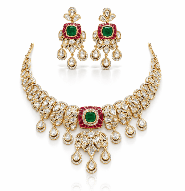 Kundan Necklace 09548 - KRISHNA'S SWETA JEWELLERY
