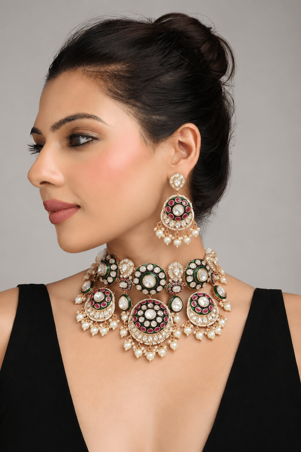 Kundan Necklace 10657 - Krishna's Sweta Jewellery
