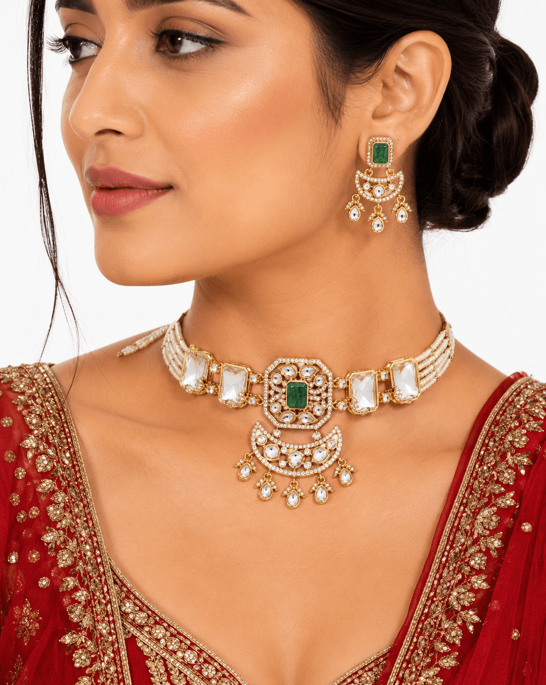 Kundan Necklace 11068 - KRISHNA'S SWETA JEWELLERY
