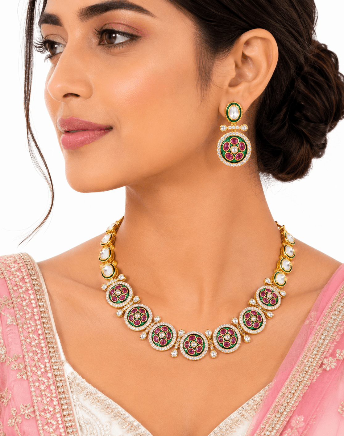 Kundan Necklace 11185 - KRISHNA'S SWETA JEWELLERY