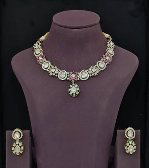 Kundan Necklace 11186 - KRISHNA'S SWETA JEWELLERY