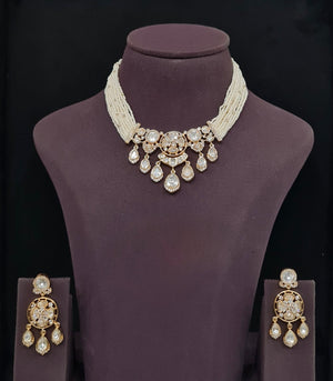 Kundan Necklace 11235 - KRISHNA'S SWETA JEWELLERY