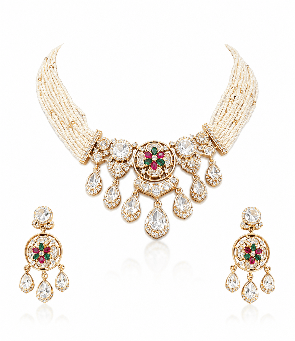 Kundan Necklace 11235 - KRISHNA'S SWETA JEWELLERY