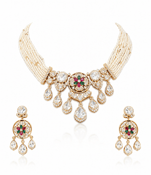 Kundan Necklace 11235 - KRISHNA'S SWETA JEWELLERY