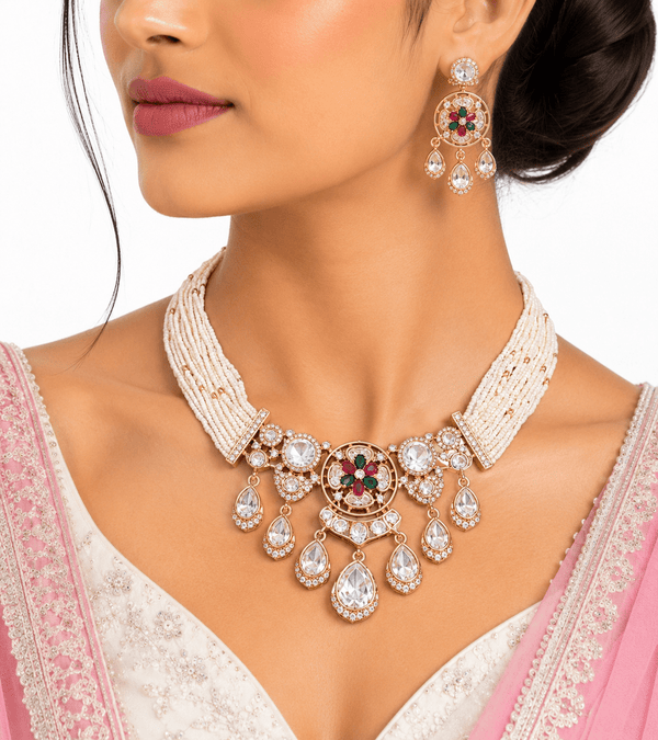 Kundan Necklace 11235 - KRISHNA'S SWETA JEWELLERY