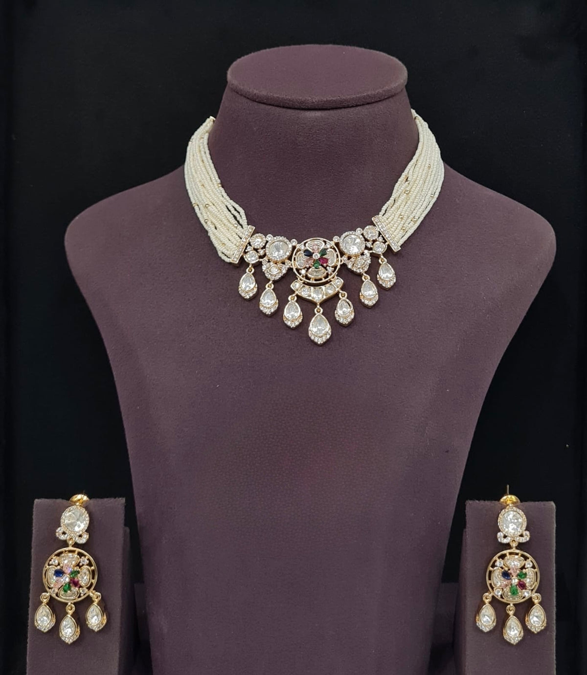 Kundan Necklace 11235 - Krishna's Sweta Jewellery