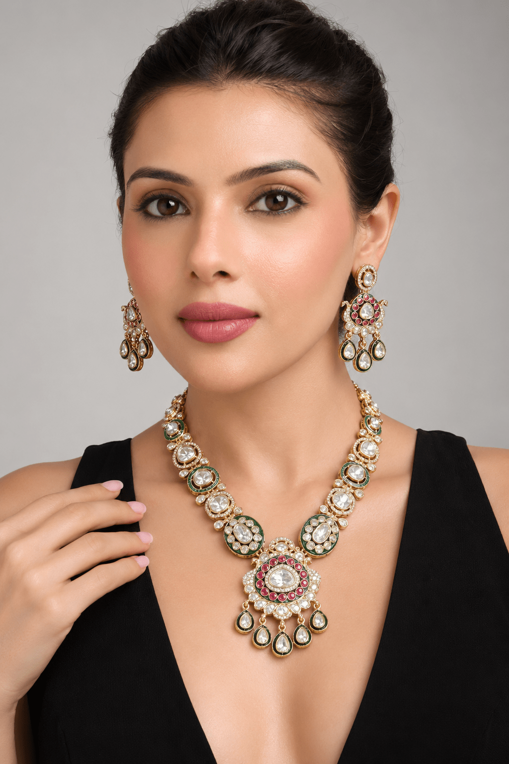 Kundan Necklace 11388 - Krishna's Sweta Jewellery