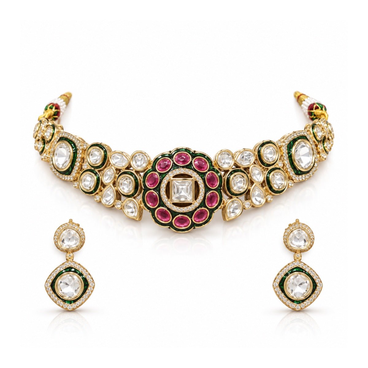 Kundan Necklace 11389 - Krishna's Sweta Jewellery