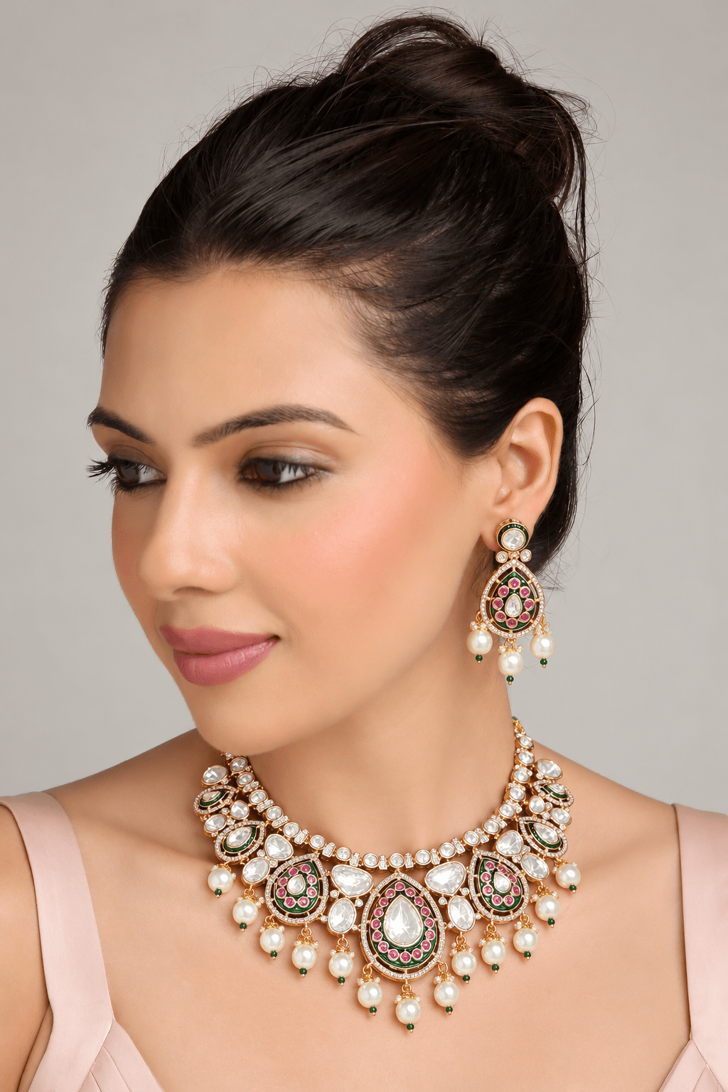 Kundan Necklace 11548 - Krishna's Sweta Jewellery