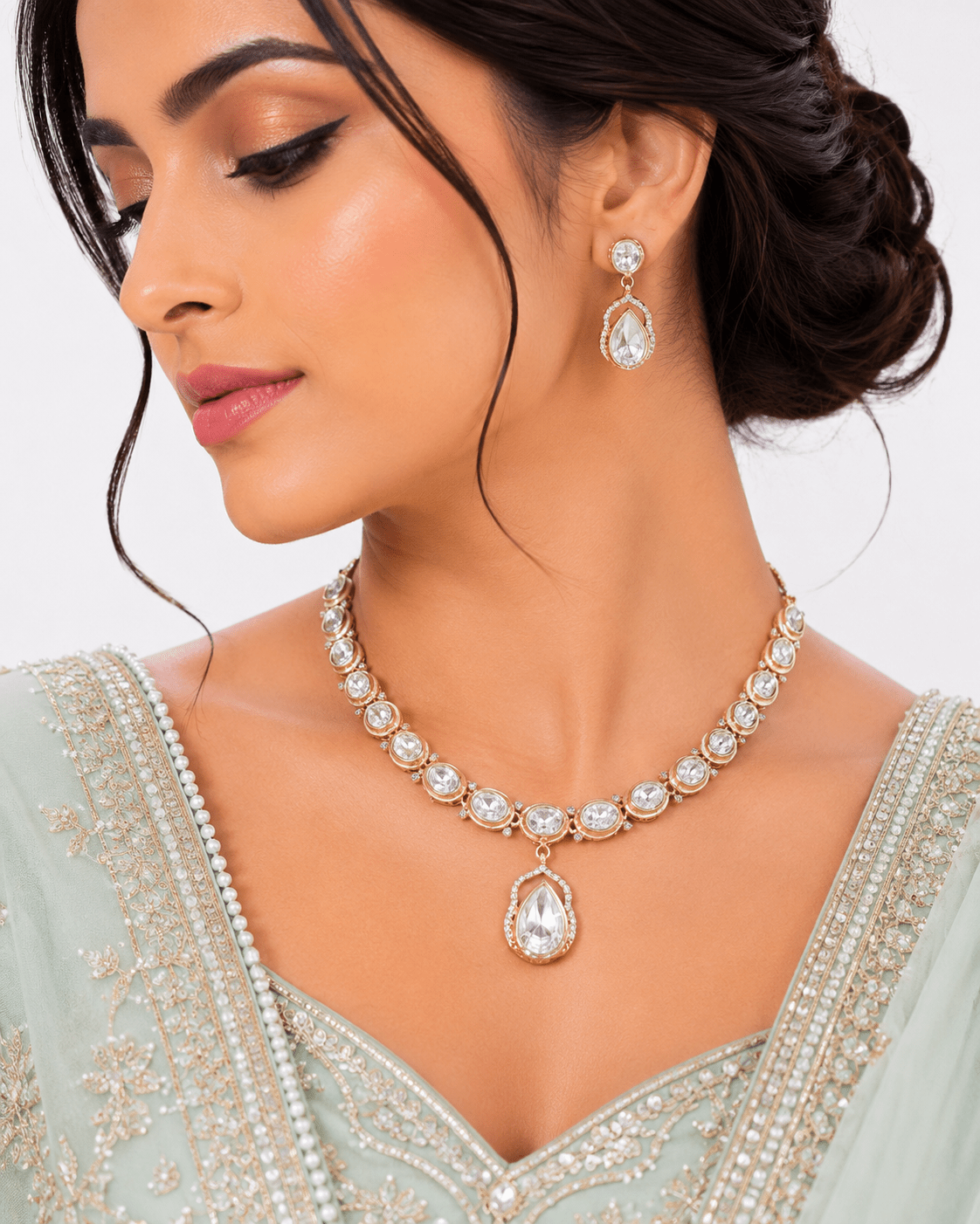 Kundan Necklace 11783 - Krishna's Sweta Jewellery