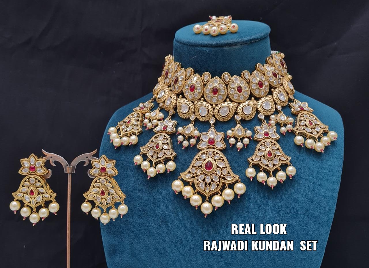Kundan Necklace Set 00032 - KRISHNA'S SWETA JEWELLERY