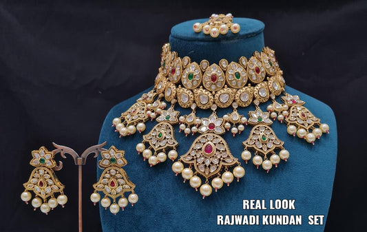 Kundan Necklace Set 00032 - KRISHNA'S SWETA JEWELLERY