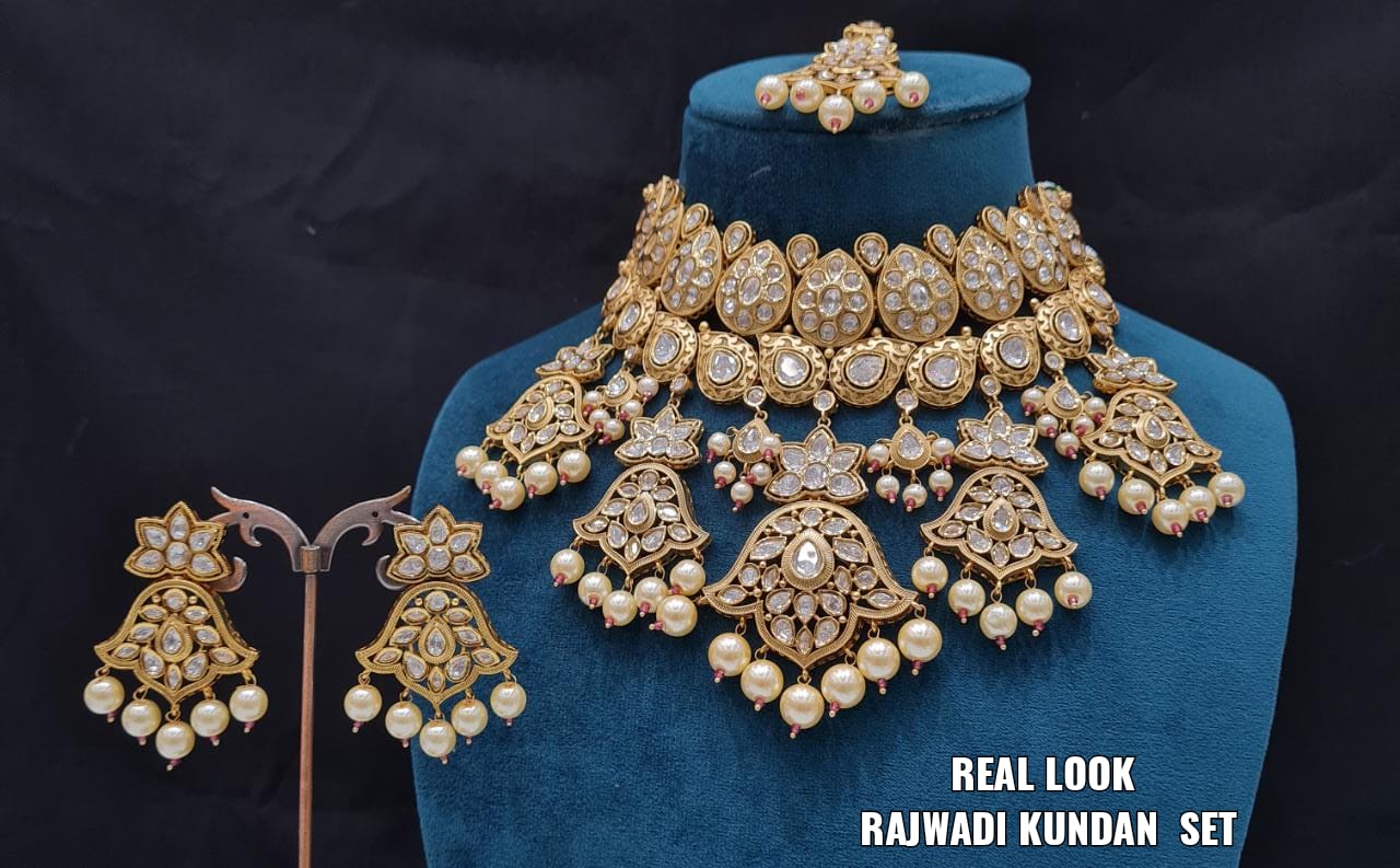Kundan Necklace Set 00032 - KRISHNA'S SWETA JEWELLERY
