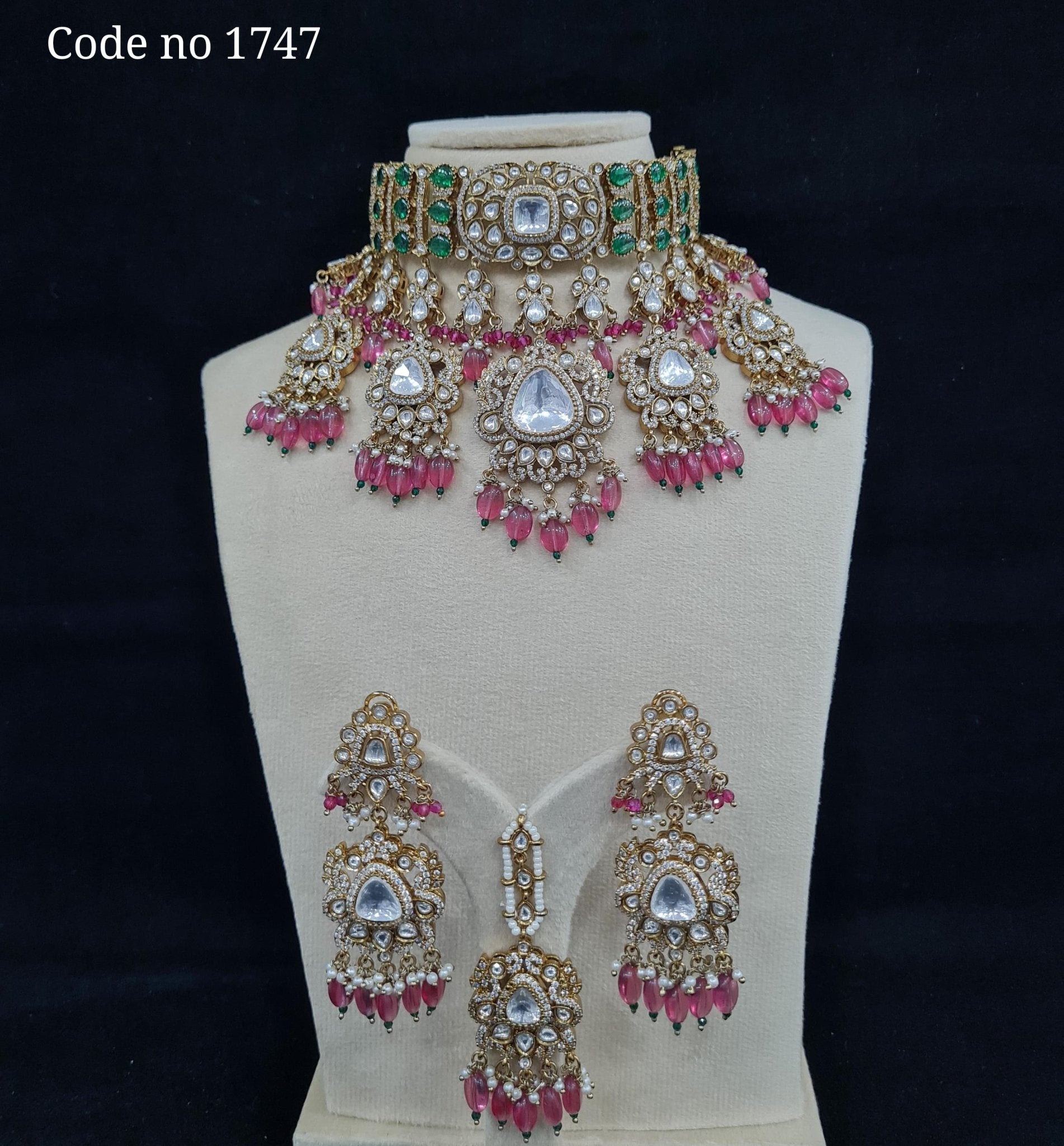 Kundan necklace set 00268 - KRISHNA'S SWETA JEWELLERY