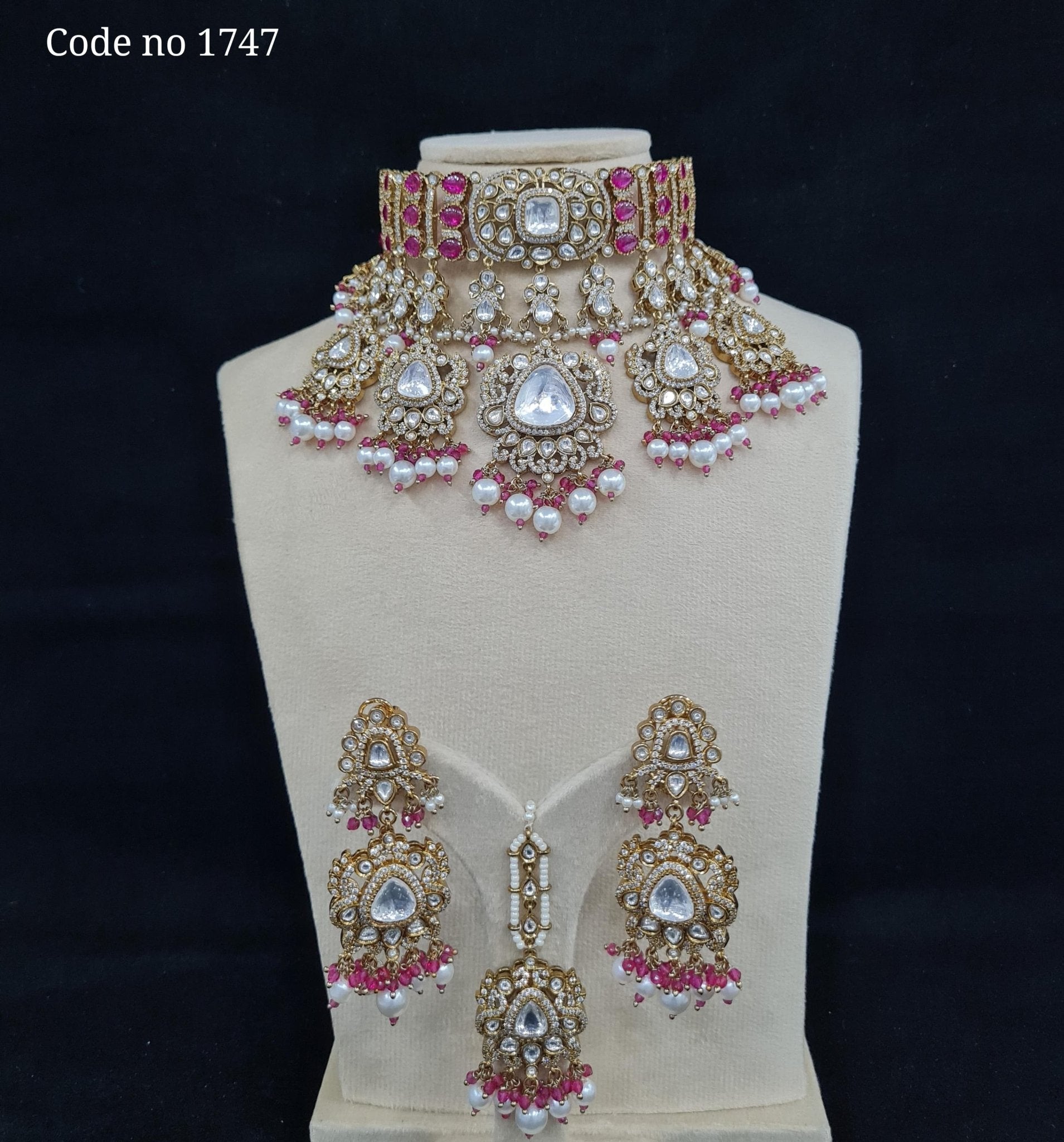 Kundan necklace set 00268 - KRISHNA'S SWETA JEWELLERY
