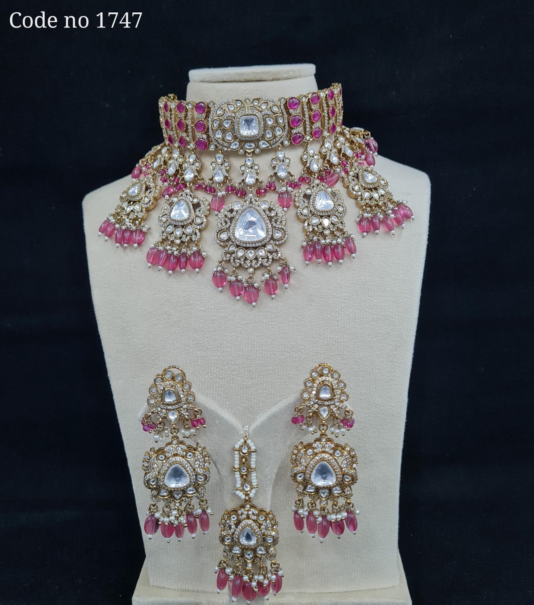 Kundan necklace set 00268 - KRISHNA'S SWETA JEWELLERY