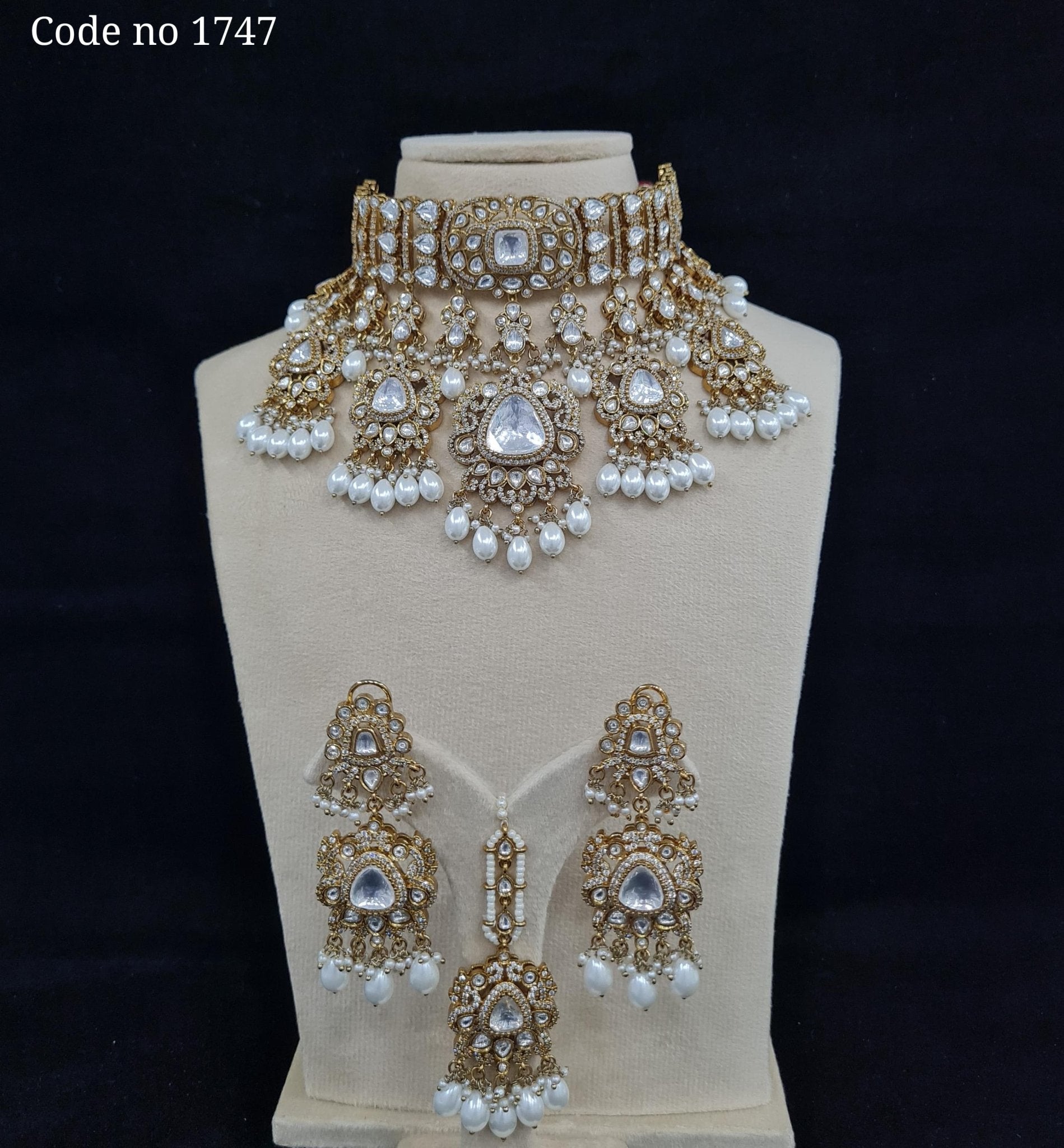 Kundan necklace set 00268 - KRISHNA'S SWETA JEWELLERY
