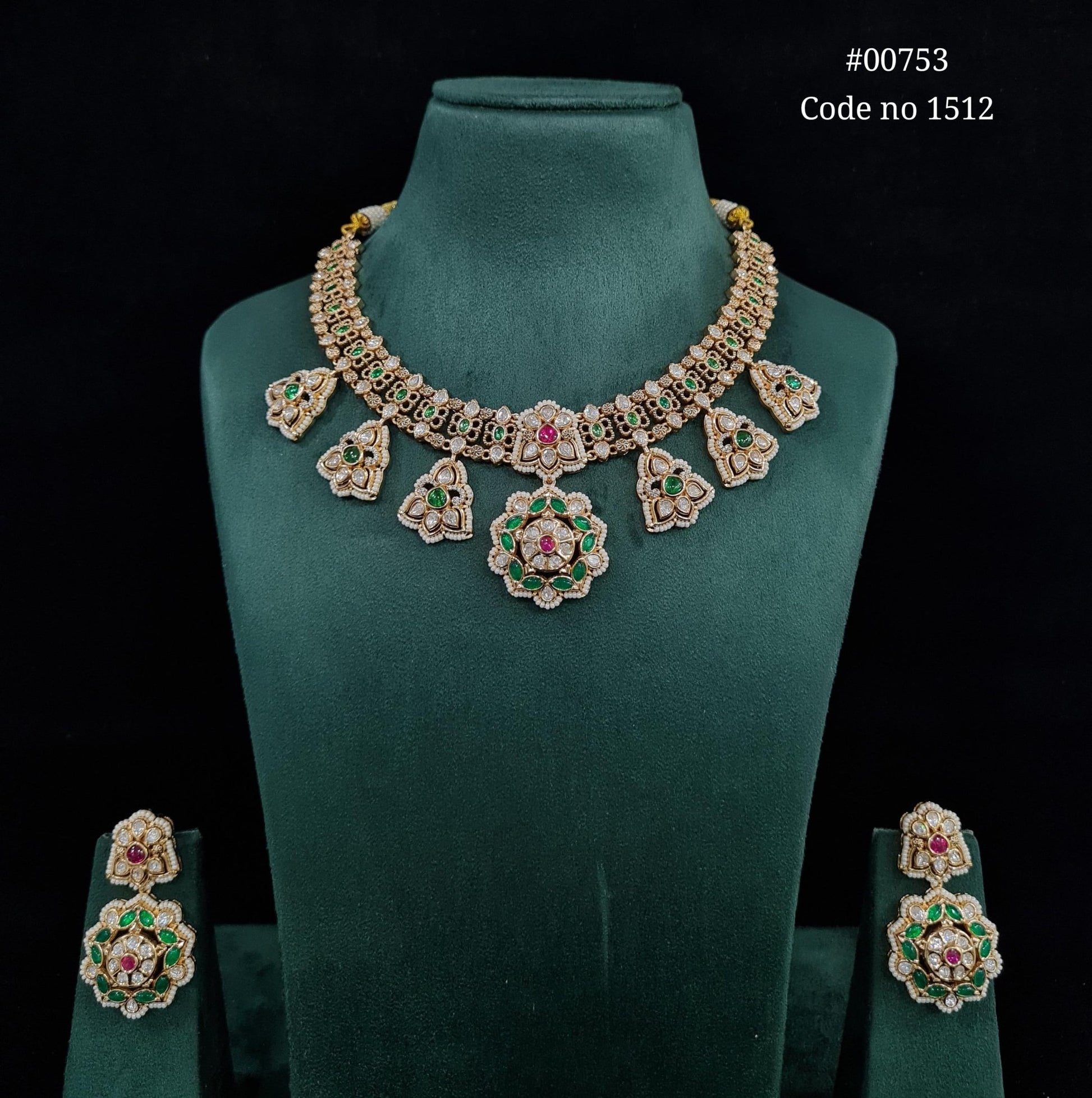 Kundan necklace set 00753 - KRISHNA'S SWETA JEWELLERY