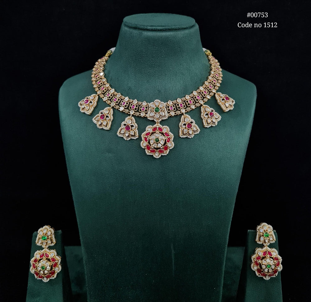 Kundan necklace set 00753 - KRISHNA'S SWETA JEWELLERY