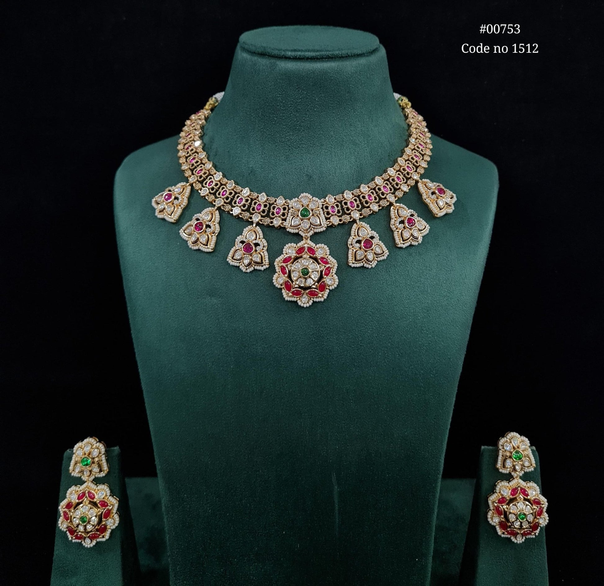 Kundan necklace set 00753 - KRISHNA'S SWETA JEWELLERY
