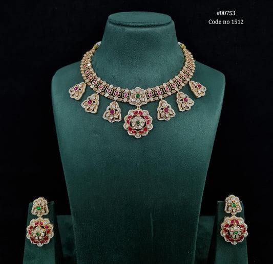 Kundan necklace set 00753 - KRISHNA'S SWETA JEWELLERY
