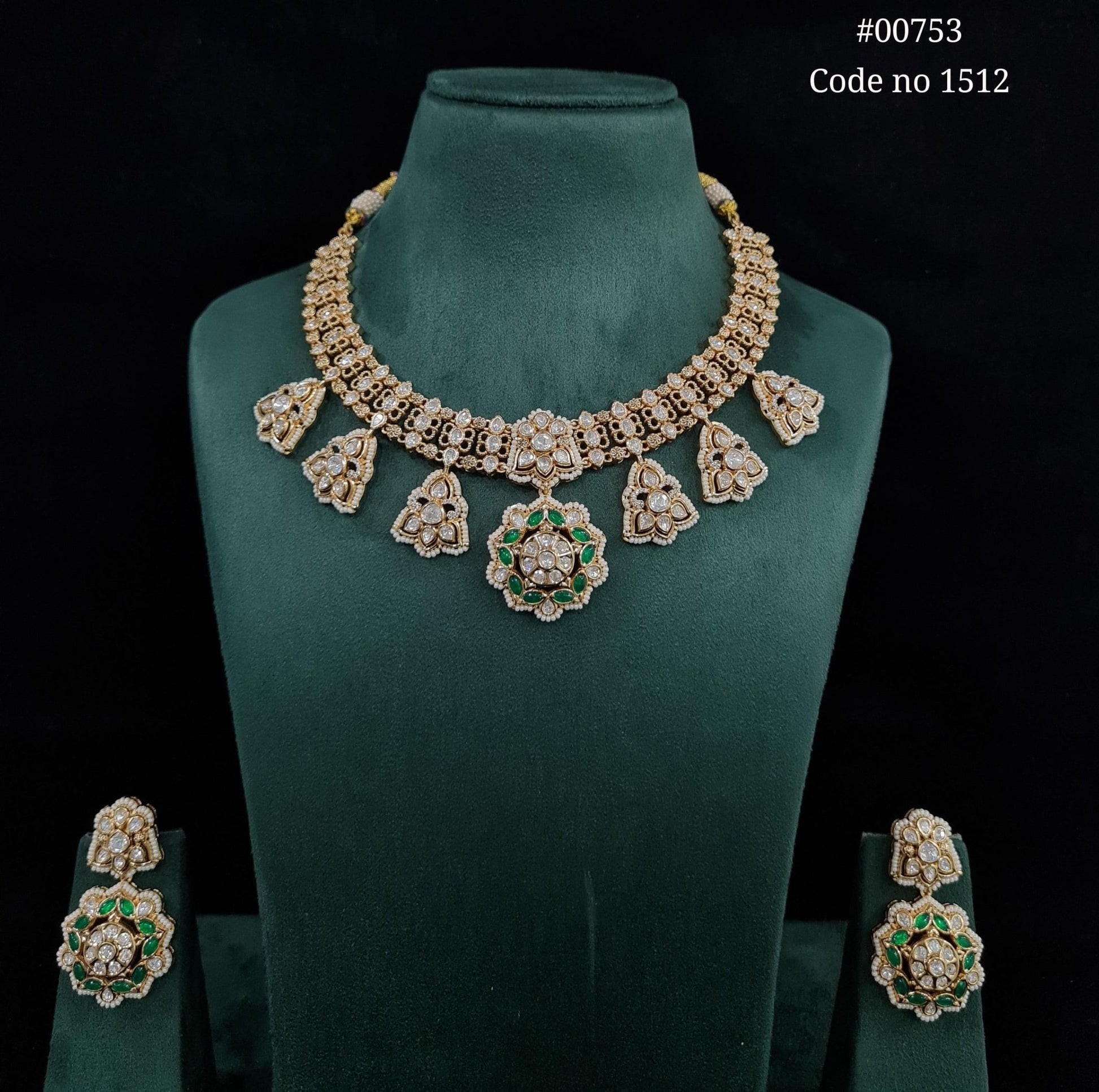 Kundan necklace set 00753 - KRISHNA'S SWETA JEWELLERY
