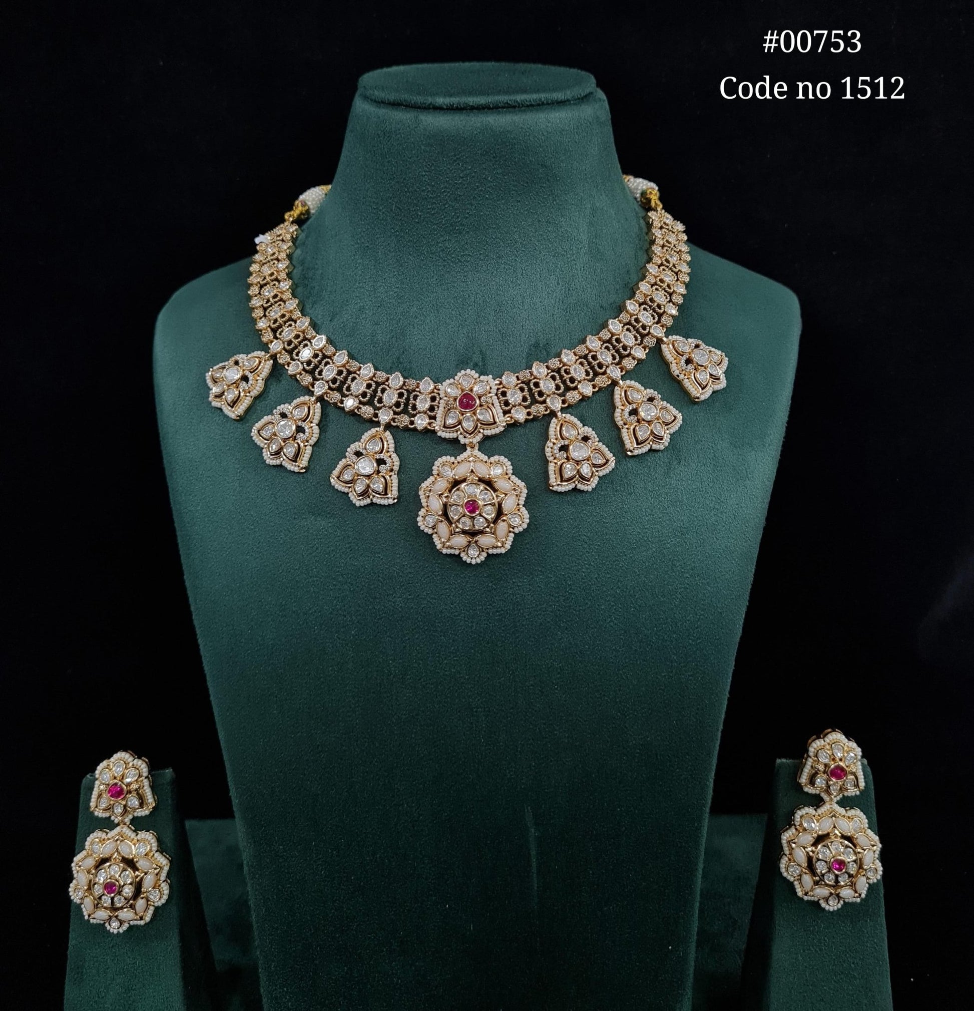 Kundan necklace set 00753 - KRISHNA'S SWETA JEWELLERY
