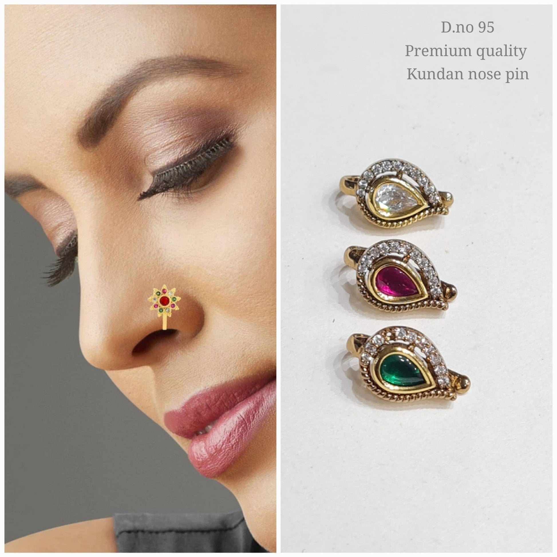 KUNDAN NOSEPIN 00097 - KRISHNA'S SWETA JEWELLERY