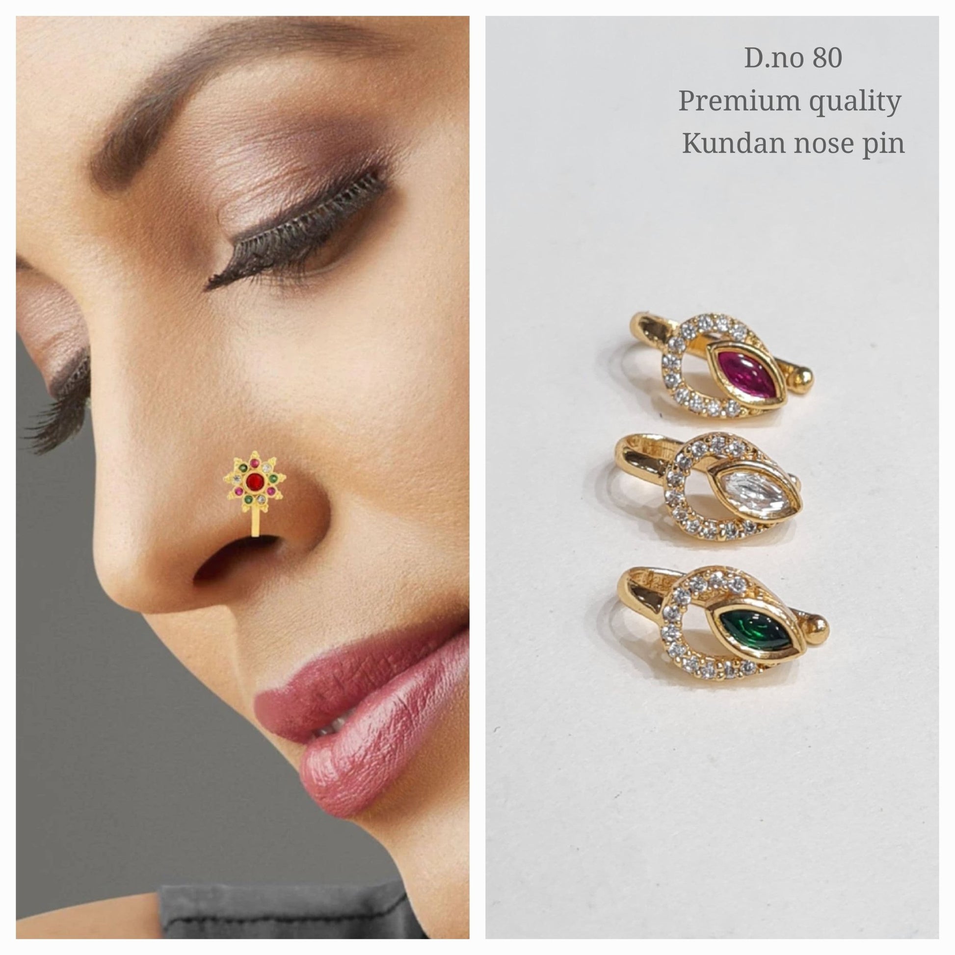 KUNDAN NOSEPIN 00102 - KRISHNA'S SWETA JEWELLERY