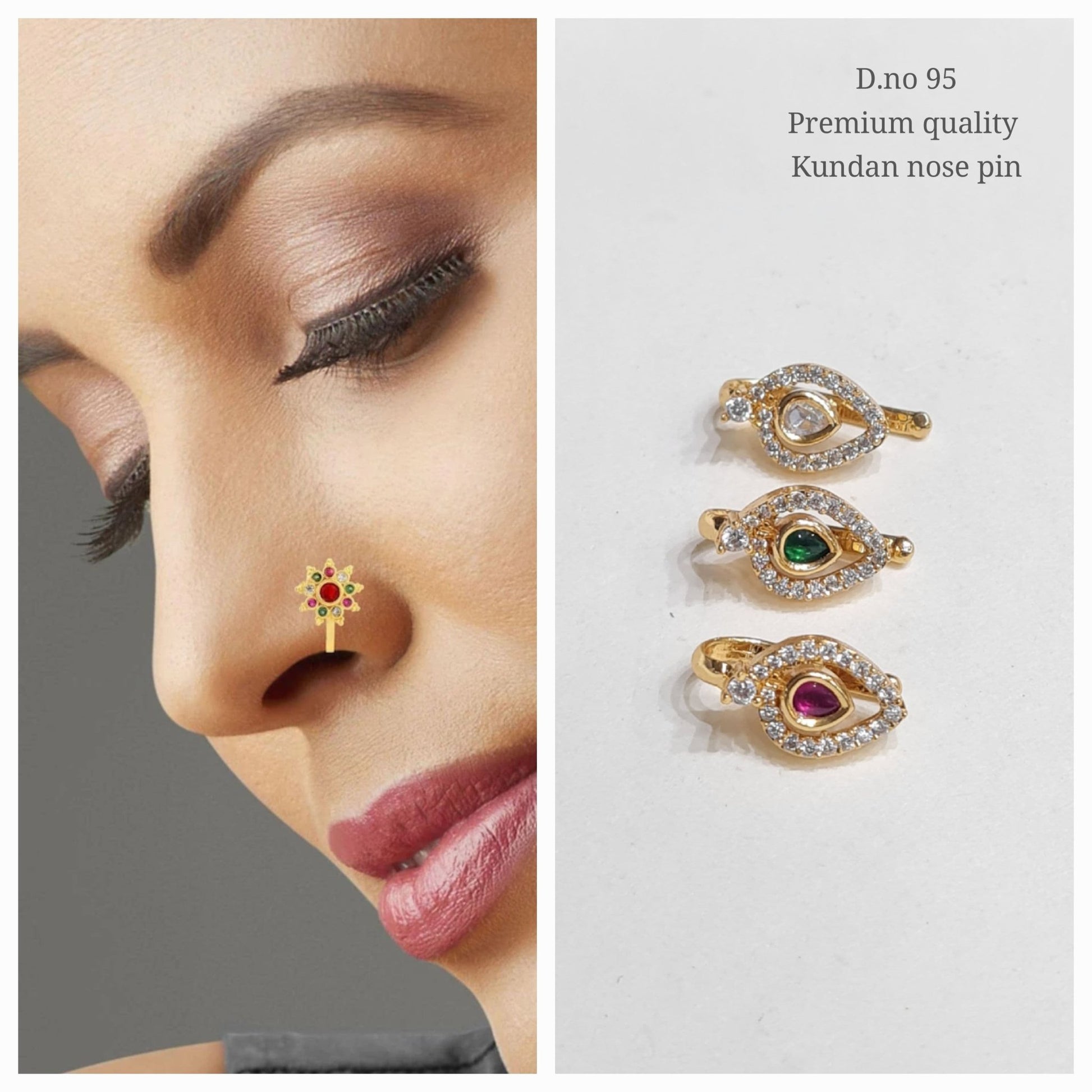 KUNDAN NOSEPIN 00104 - KRISHNA'S SWETA JEWELLERY