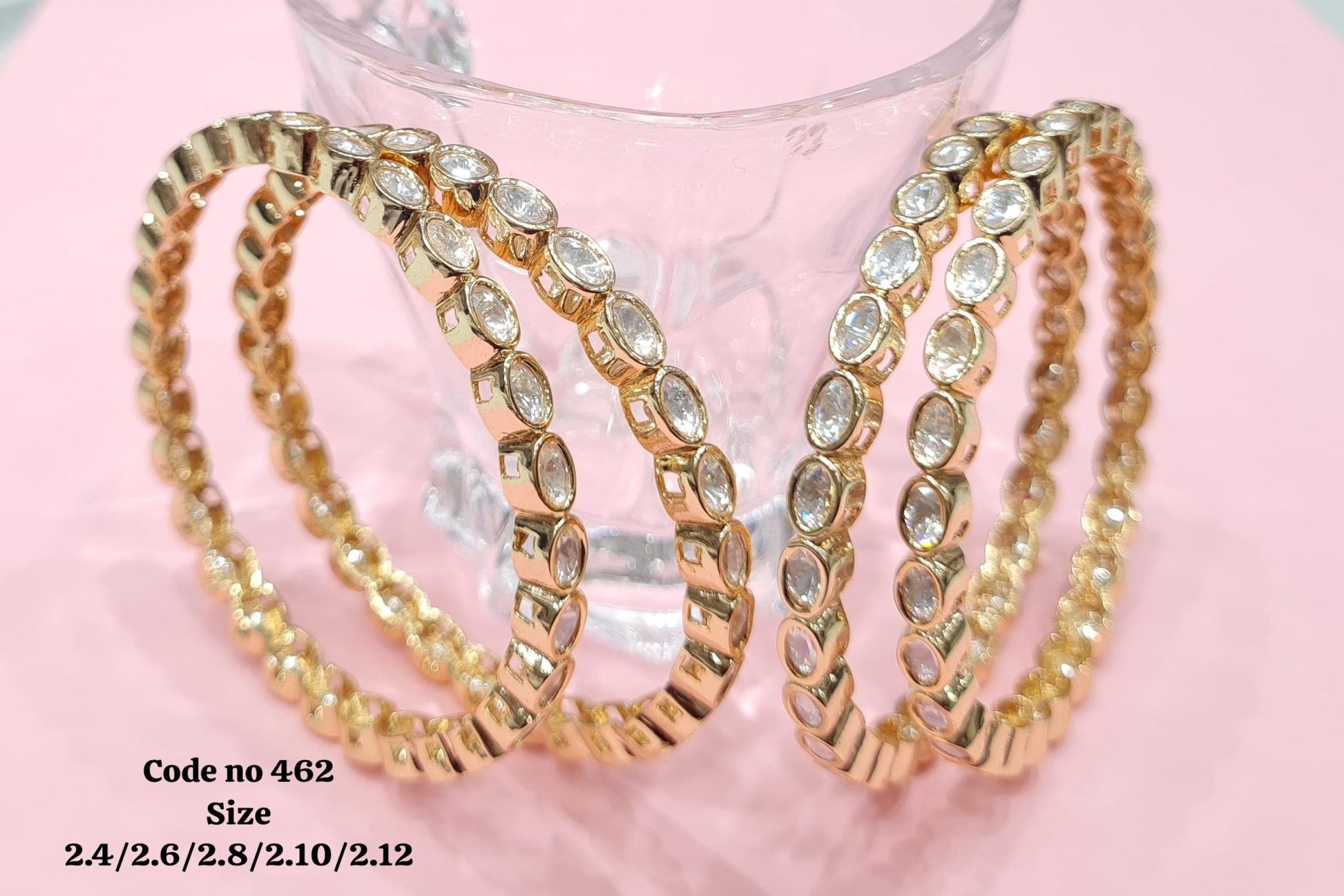 Kundan oval bangles 00596 - KRISHNA'S SWETA JEWELLERY