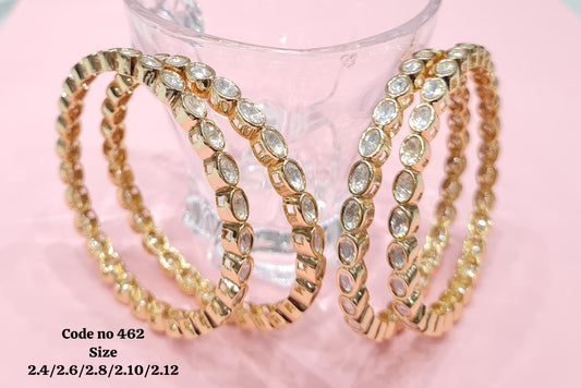 Kundan oval bangles 00596 - KRISHNA'S SWETA JEWELLERY