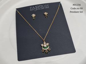 Kundan Pendant 01234 - KRISHNA'S SWETA JEWELLERY
