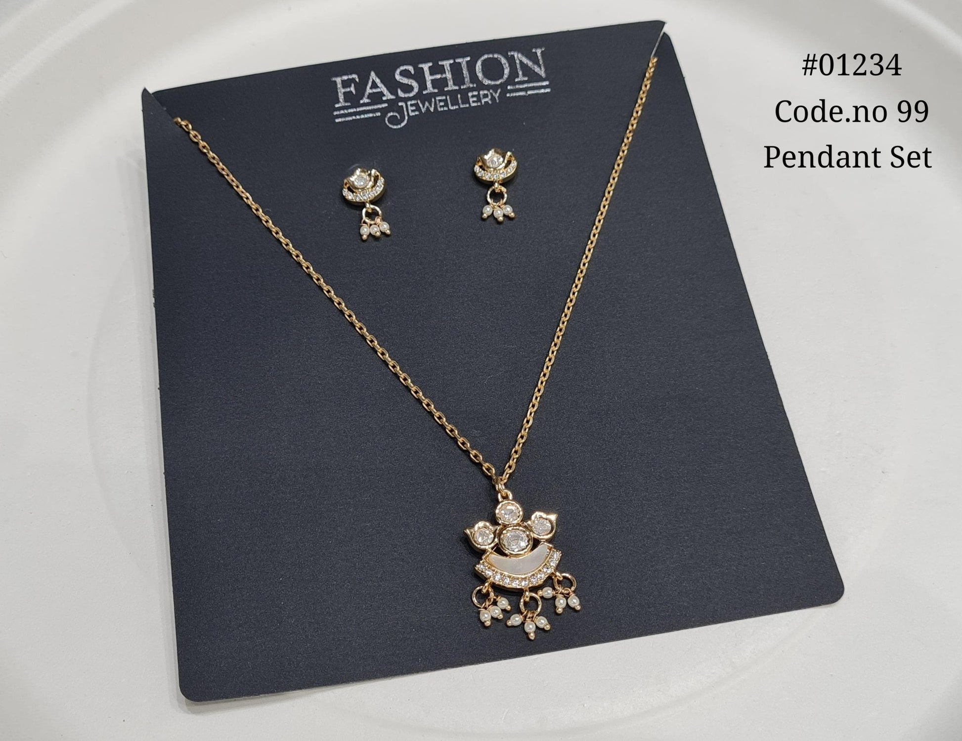 Kundan Pendant 01234 - KRISHNA'S SWETA JEWELLERY