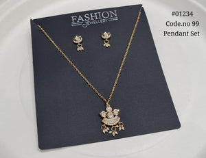 Kundan Pendant 01234 - KRISHNA'S SWETA JEWELLERY