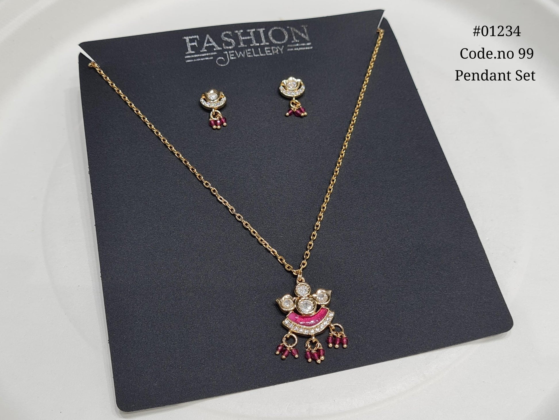 Kundan Pendant 01234 - KRISHNA'S SWETA JEWELLERY