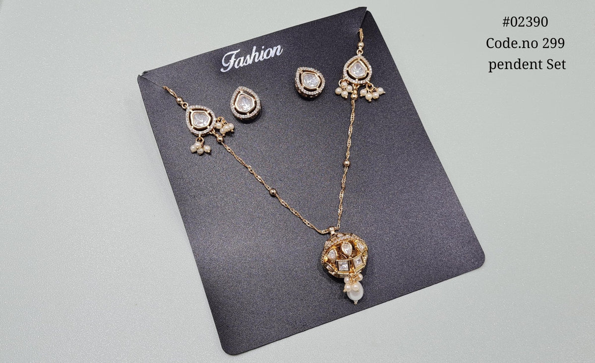 Kundan Pendant 02390 - KRISHNA'S SWETA JEWELLERY