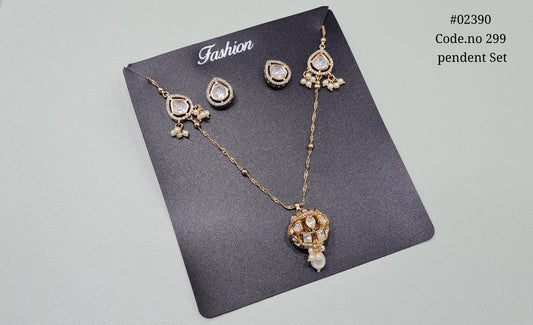 Kundan Pendant 02390 - KRISHNA'S SWETA JEWELLERY