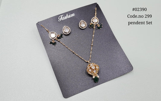 Kundan Pendant 02390 - KRISHNA'S SWETA JEWELLERY