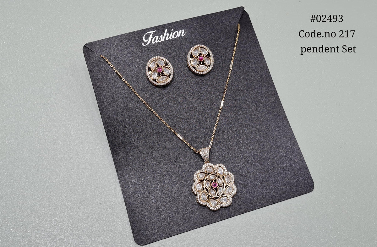 Kundan Pendant 02493 - KRISHNA'S SWETA JEWELLERY