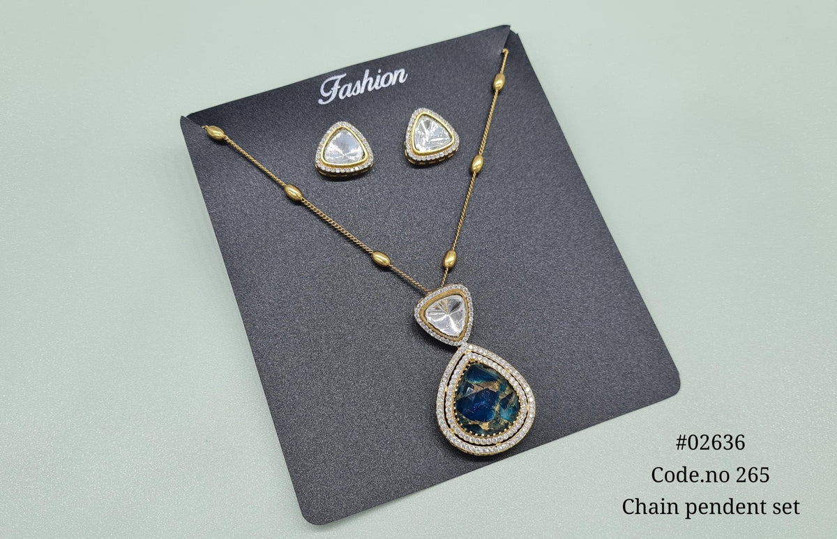 Kundan Pendant 02636 - KRISHNA'S SWETA JEWELLERY