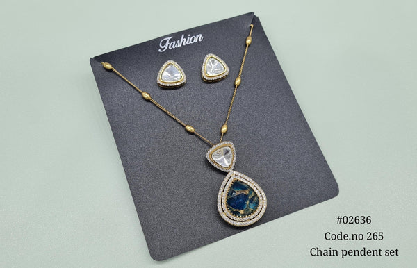Kundan Pendant 02636 - KRISHNA'S SWETA JEWELLERY